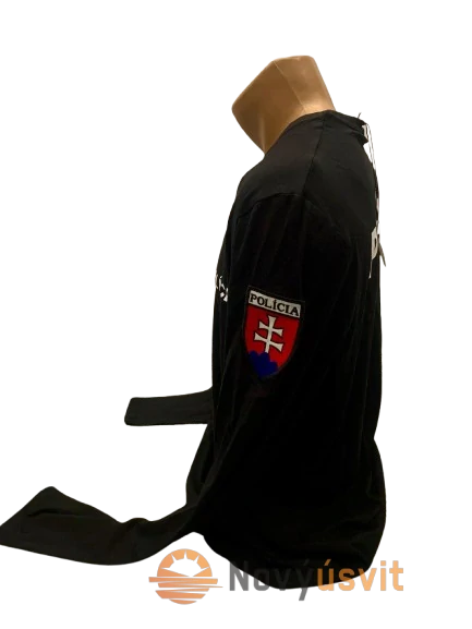 Pánske tričko čierne dlhý rukáv bez suchých zipsov L