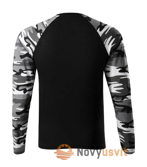 Pánske tričko s dlhým rukávom CAMOUFLAGE Maskačovo sivá