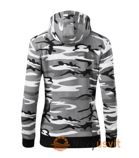 Dámska mikina na zips CAMO ZIPPER Maskačovo sivá 