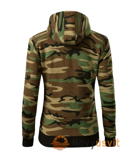 Dámska mikina na zips CAMO ZIPPER Maskačovo hnedá