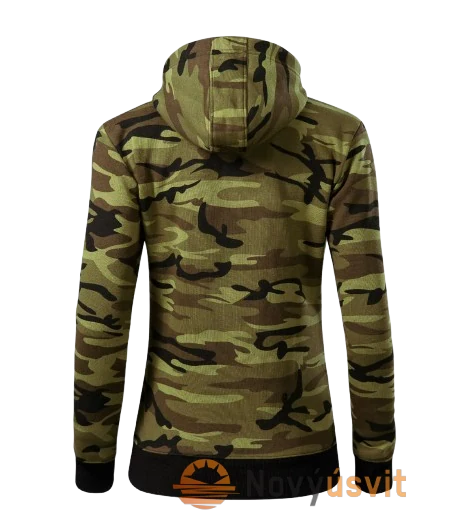Dámska mikina na zips CAMO ZIPPER Maskačovo zelená S