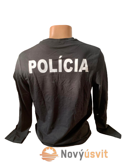 Pánske tričko čierne dlhý rukáv -S