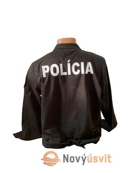 Pánska polokošeľa čierna s dlhým rukávom