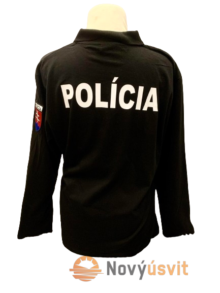 Dámska polokošeľa čierna s dlhým rukávom - XL