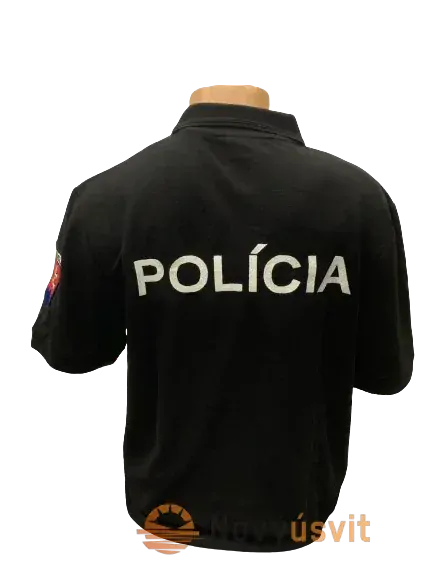 Pánska polokošeľa čierna vyšívaná XL
