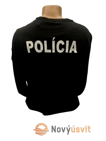 Pánske tričko čierne dlhý rukáv bez suchých zipsov L