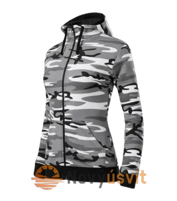 Dámska mikina na zips CAMO ZIPPER Maskačovo sivá 