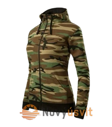 Dámska mikina na zips CAMO ZIPPER Maskačovo hnedá