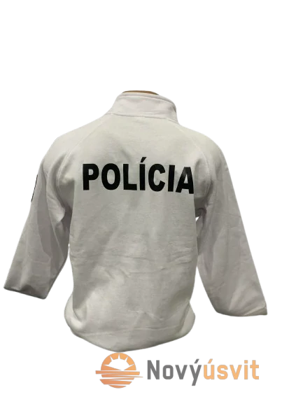 Mikina unisex biela na zips