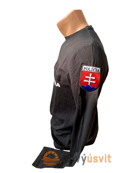 Pánske tričko čierne dlhý rukáv -S