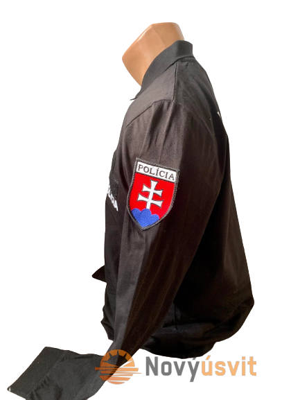 Pánska polokošeľa čierna s dlhým rukávom