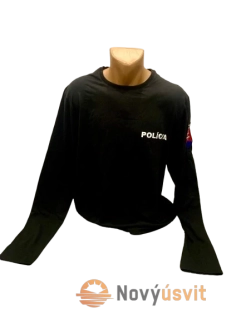 Pánske tričko čierne dlhý rukáv bez suchých zipsov