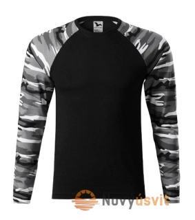 Pánske tričko s dlhým rukávom CAMOUFLAGE Maskačovo sivá