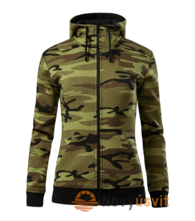 Dámska mikina na zips CAMO ZIPPER Maskačovo zelená