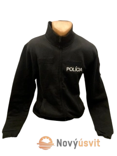 Mikina vyšívaná unisex čierna na zips