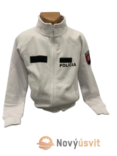Mikina unisex biela na zips